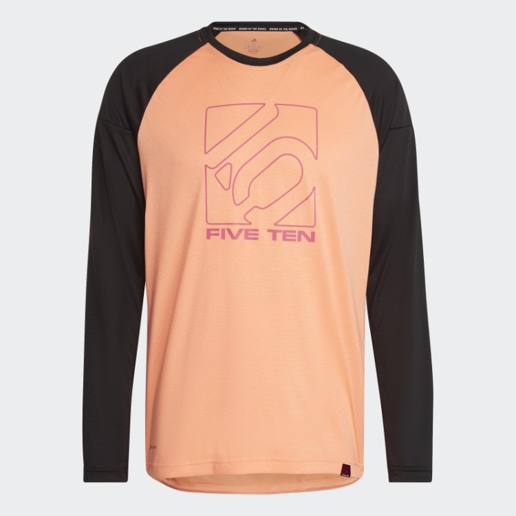 Camisa De Manga Comprida Bege Laranja Cinco Dez Adidas