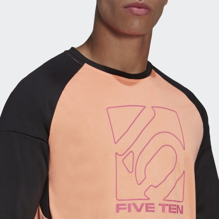 Camisa De Manga Comprida Bege Laranja Cinco Dez Adidas