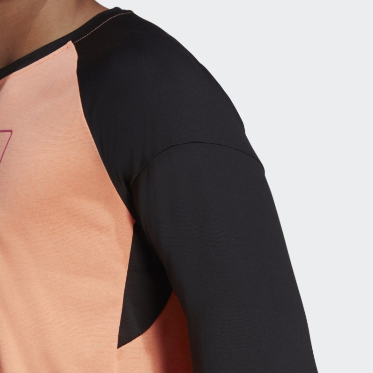 Camisa De Manga Comprida Bege Laranja Cinco Dez Adidas