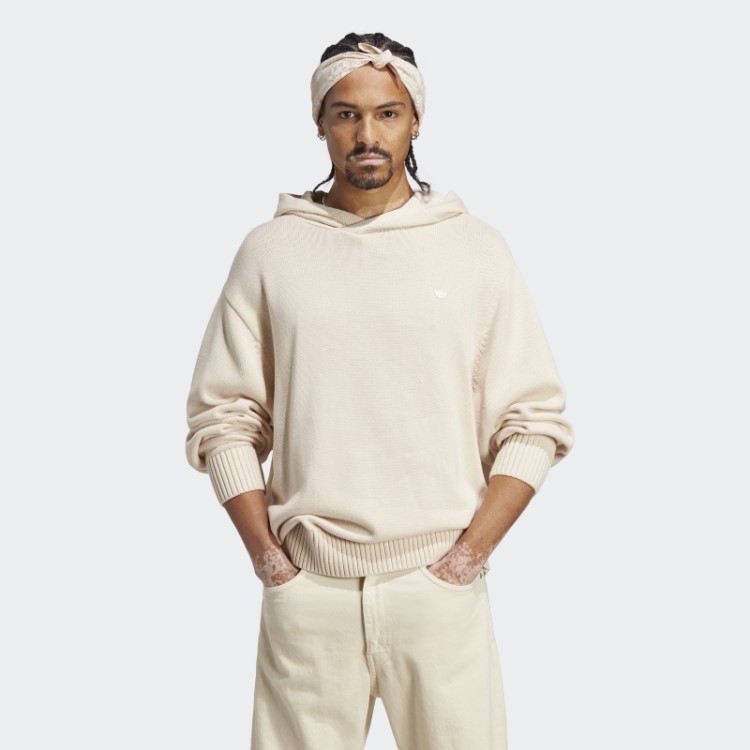 Moletom Branco De Malha Adidas Premium Essentials