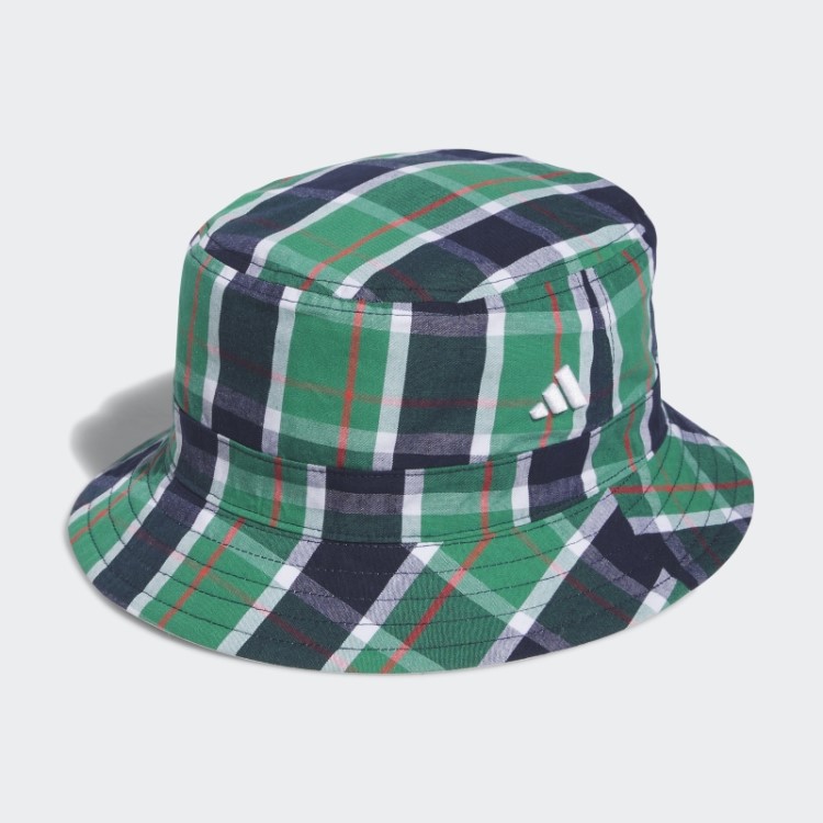 Chapéu De Balde De Golfe Reversível Xadrez Adidas Branco