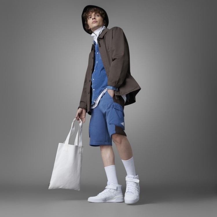 Adidas Colorblock Shorts French Terry Aço
