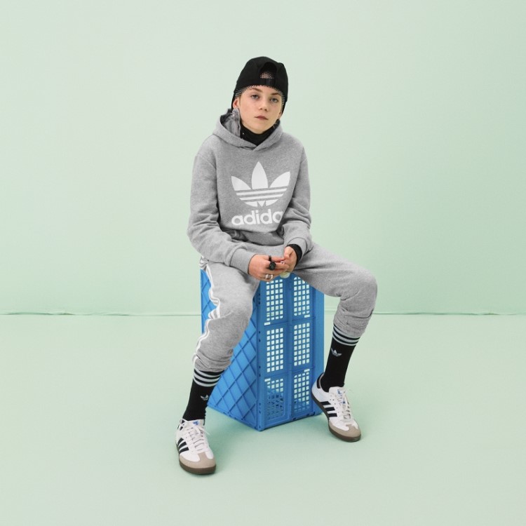 Calça 3 Listras Adidas Cinza Médio