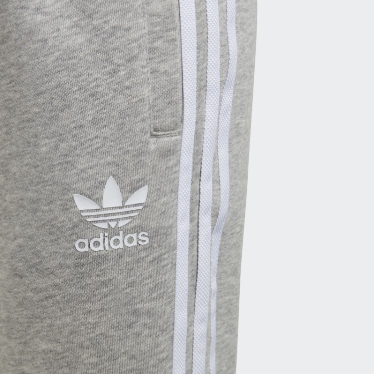 Calça Jogger Cinza Médio Com As Três Listras Da Adidas