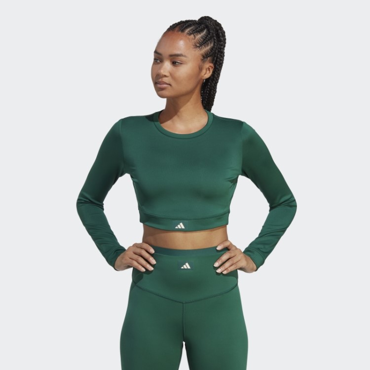 Top Cropped Manga Longa Clube Esportivo Verde Adidas
