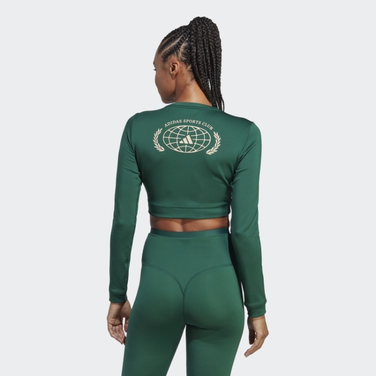 Top Cropped Manga Longa Clube Esportivo Verde Adidas