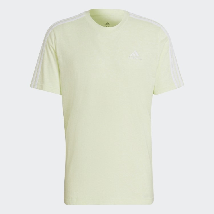 T-shirt Com As 3 Riscas Lime Mel Essentials Adidas