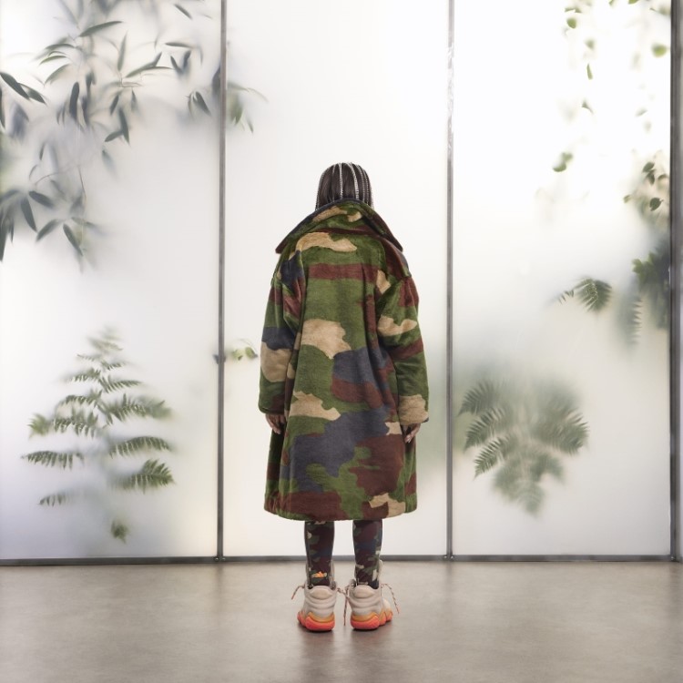 Adidas Casaco De Pele Fake Com Estampa De Camuflagem