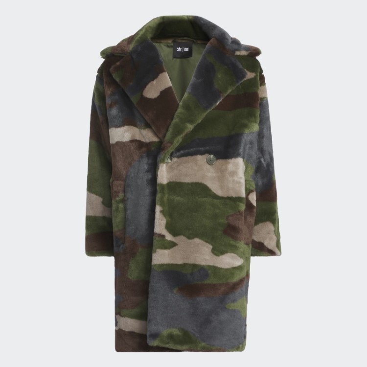 Adidas Casaco De Pele Fake Com Estampa De Camuflagem