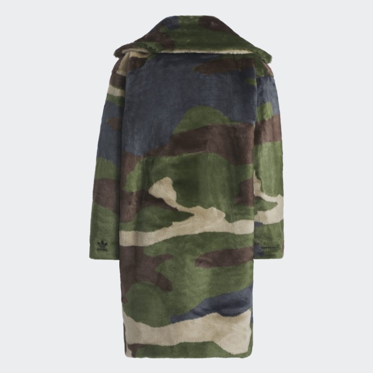 Adidas Casaco De Pele Fake Com Estampa De Camuflagem