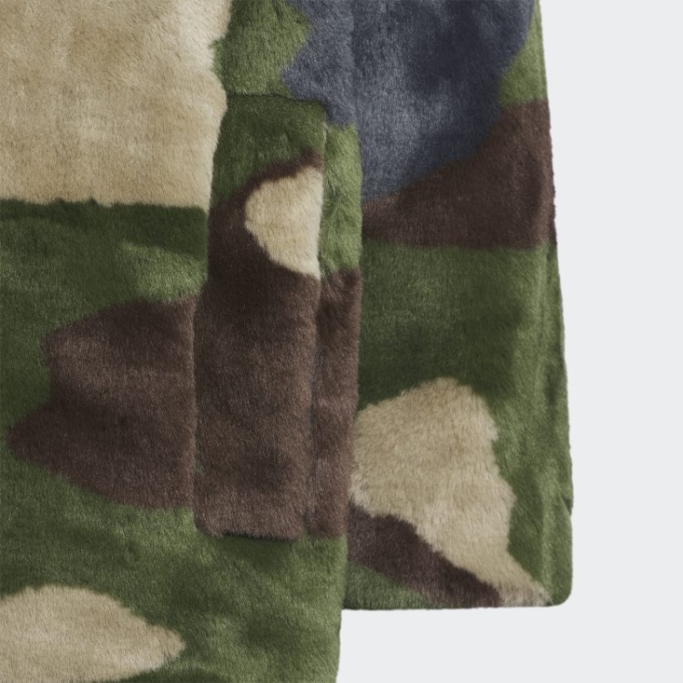 Adidas Casaco De Pele Fake Com Estampa De Camuflagem