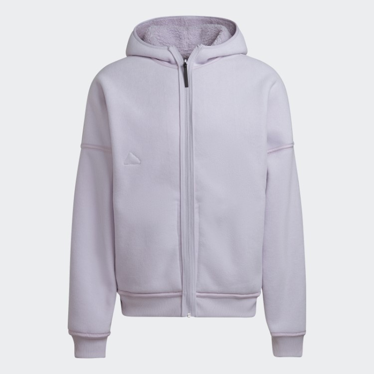 Moletom De Lã Polar Adidas Com Zíper Silver Dawn
