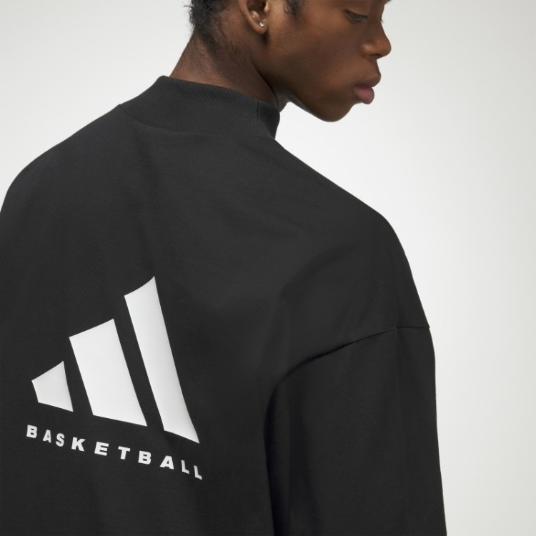 Camiseta De Manga Longa De Basquete Adidas Preta Quente