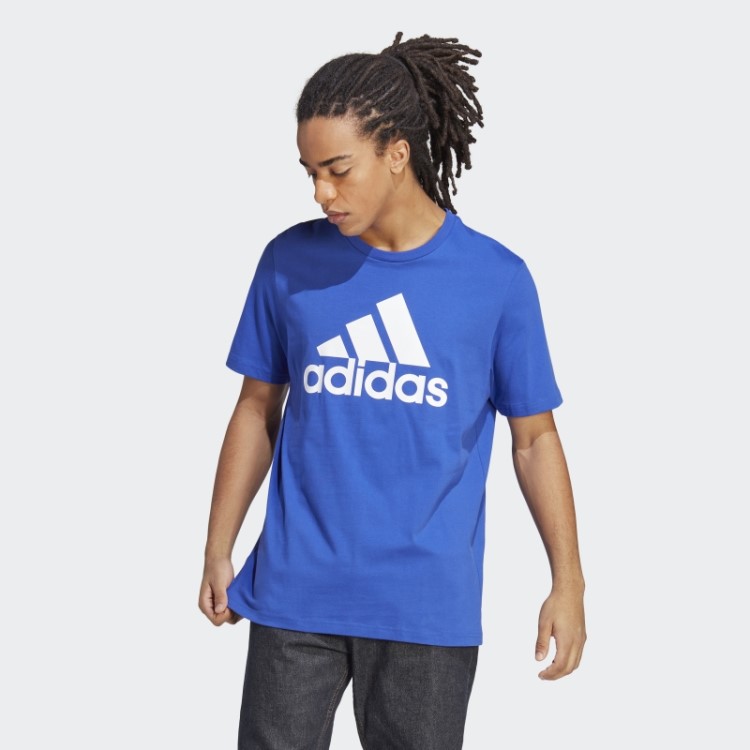 T-shirt Com Logótipo Grande De Jersey Simples Essentials Azul Adidas