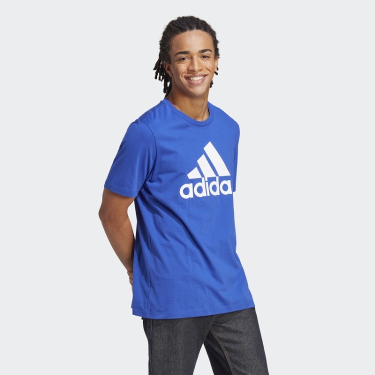 T-shirt Com Logótipo Grande De Jersey Simples Essentials Azul Adidas
