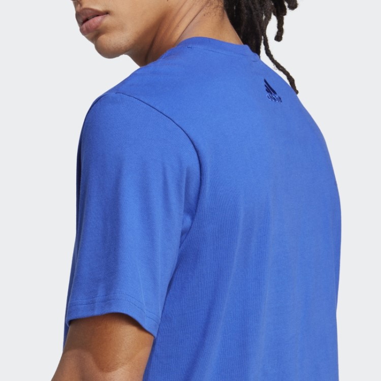 T-shirt Com Logótipo Grande De Jersey Simples Essentials Azul Adidas