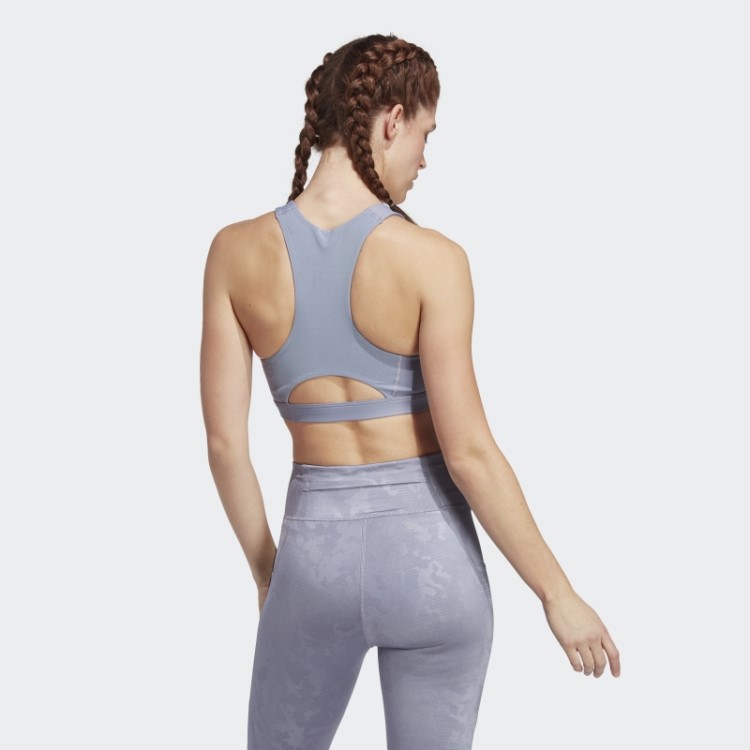 Sutiã De Corrida De Suporte Médio Prateado Violeta Adidas