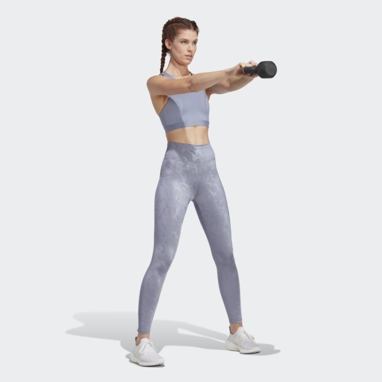Sutiã De Corrida De Suporte Médio Prateado Violeta Adidas