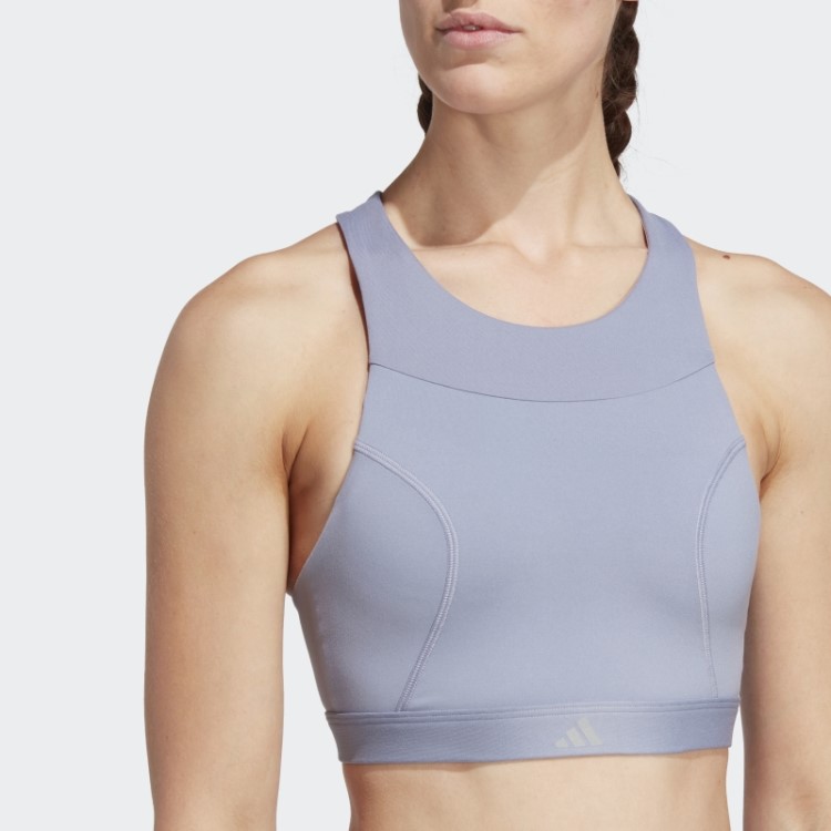 Sutiã De Corrida De Suporte Médio Prateado Violeta Adidas
