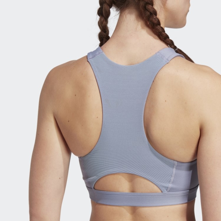 Sutiã De Corrida De Suporte Médio Prateado Violeta Adidas