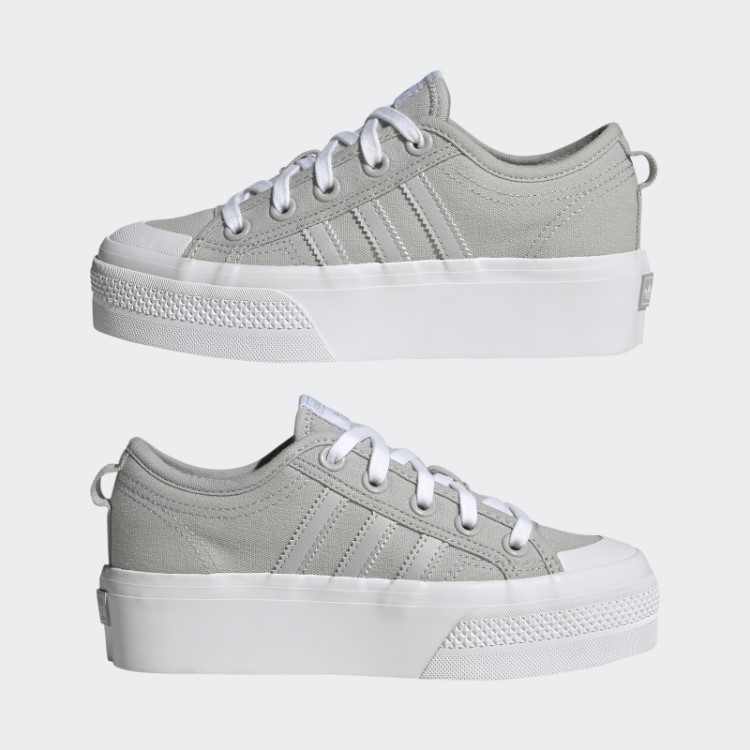 Sapato Plataforma Nizza Cinza Adidas