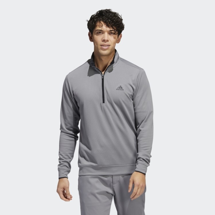Moletom Adidas Cinza Com Zíper