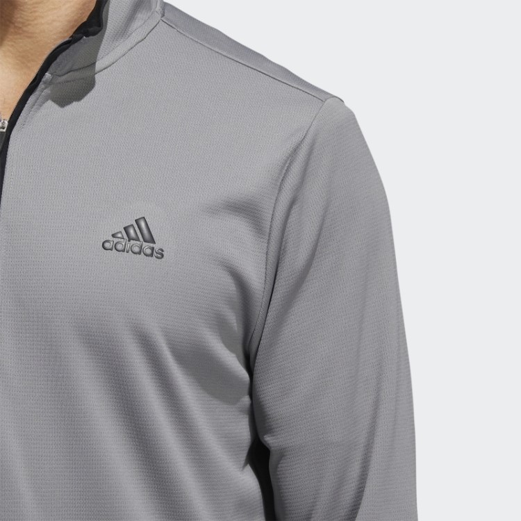 Moletom Adidas Cinza Com Zíper