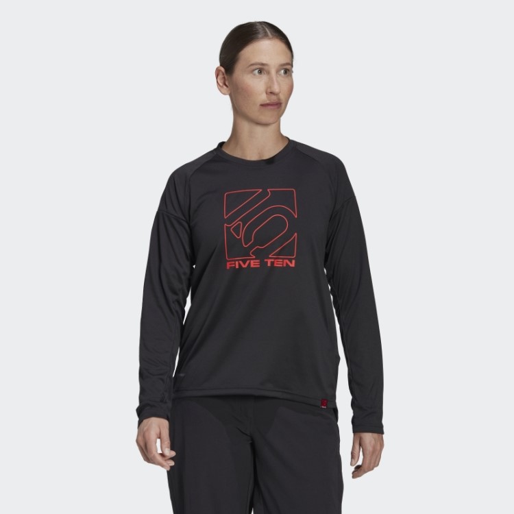 Camisa Preta Cinco Dez Manga Longa Adidas