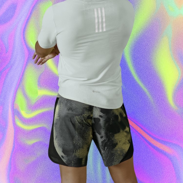 Adidas Bermuda De Treino Multicolor D4t Hiit Allover Com Estampa