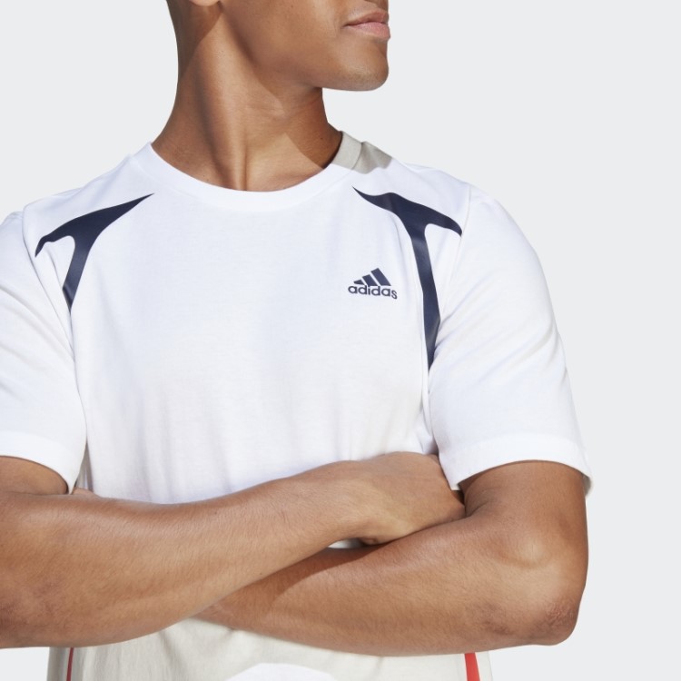 Camiseta Branca Colorblock Adidas