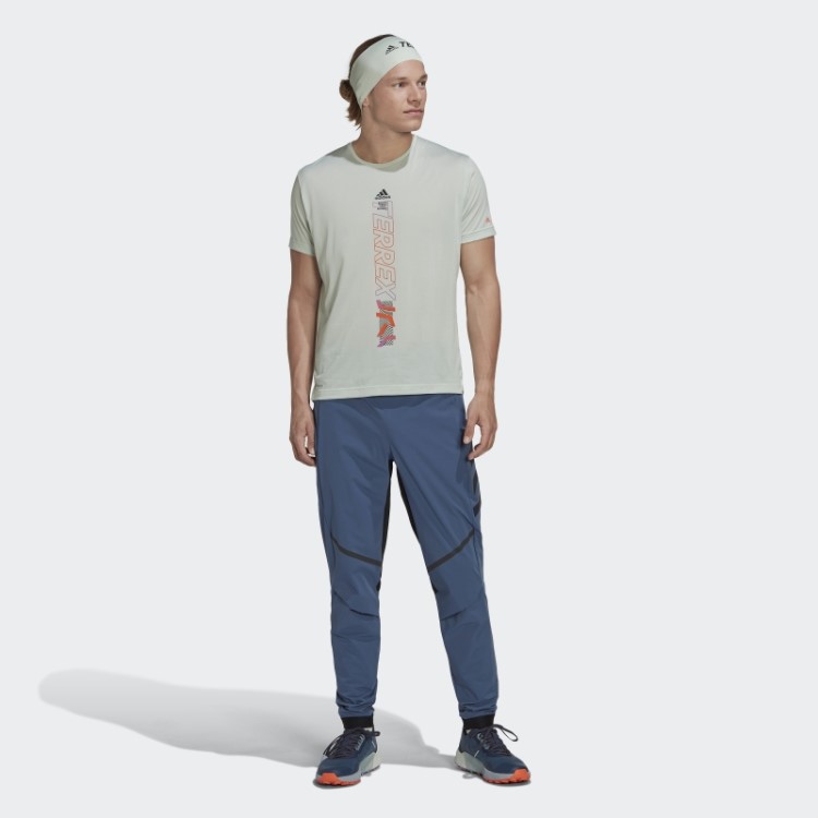 Calça De Corrida Em Trilha Híbrida Adidas Terrex Agravic De Aço