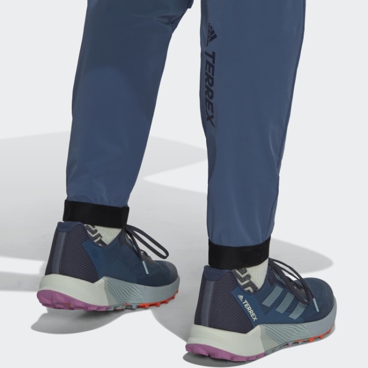 Calça De Corrida Em Trilha Híbrida Adidas Terrex Agravic De Aço