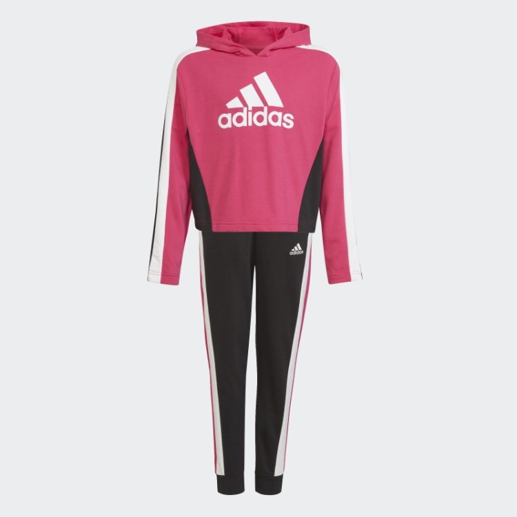 Fato De Treino Colorblock Crop Top Real Magenta Adidas