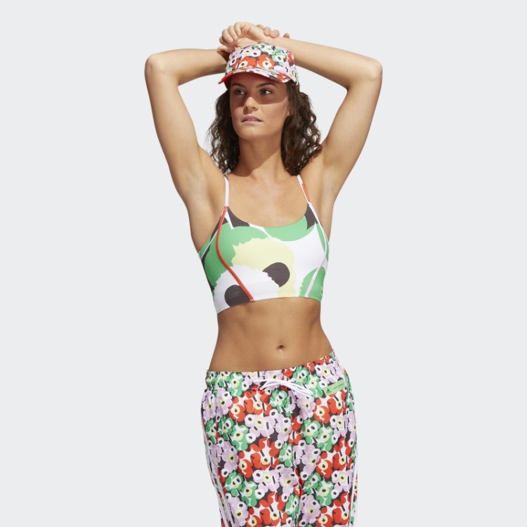 Sutiã De Suporte De Luz Adidas X Marimekko Laranja Brilhante Quente