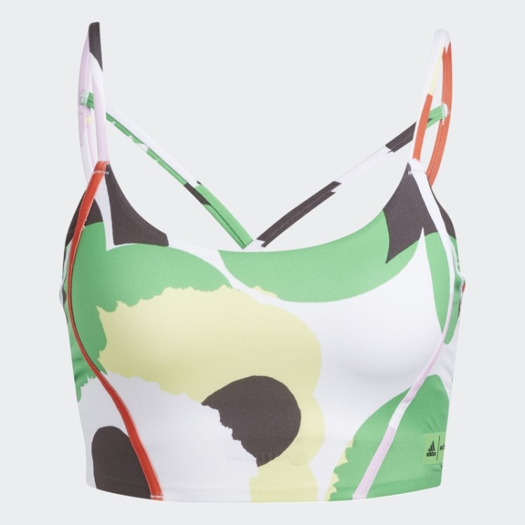 Sutiã De Suporte De Luz Adidas X Marimekko Laranja Brilhante Quente