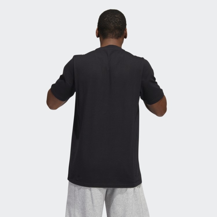 Camiseta De Bolso Com Estampa Esportiva Dinâmica Adidas Preta