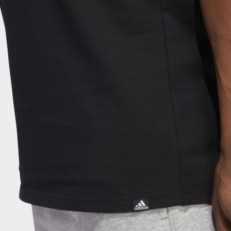 Camiseta De Bolso Com Estampa Esportiva Dinâmica Adidas Preta