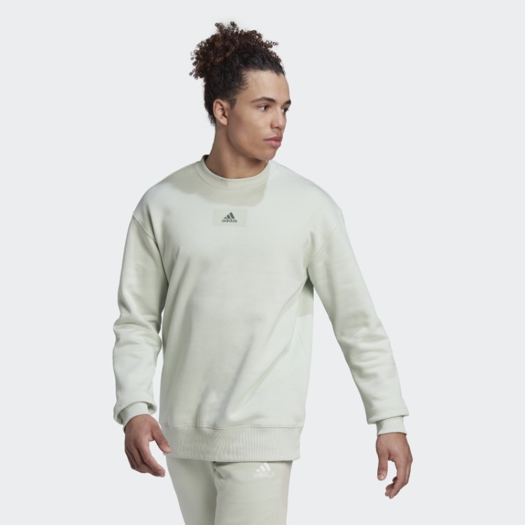 Essentials FeelVivid Moletom De Lã De Algodão Ombros Caídos Verde Adidas