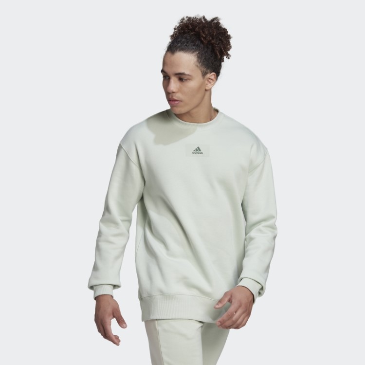 Essentials FeelVivid Moletom De Lã De Algodão Ombros Caídos Verde Adidas
