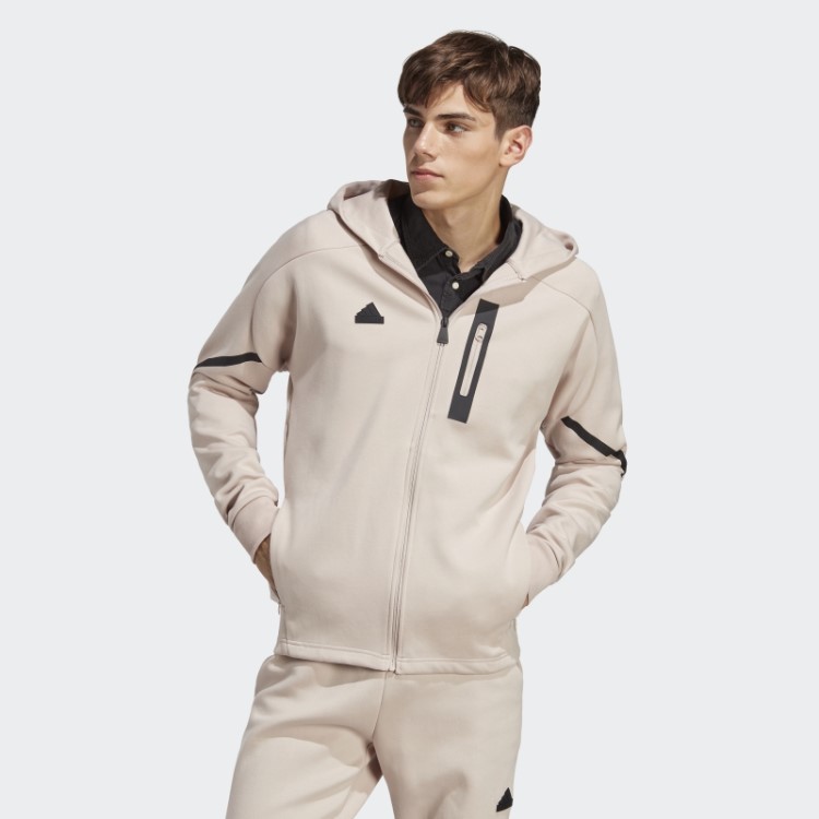 Projetado Para Gameday Moletom Com Zíper Completo Adidas Taupe