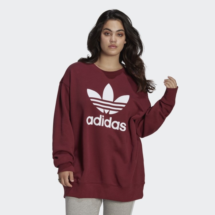 Moletom Adidas Trefoil Crew (tamanho Grande) Vermelho