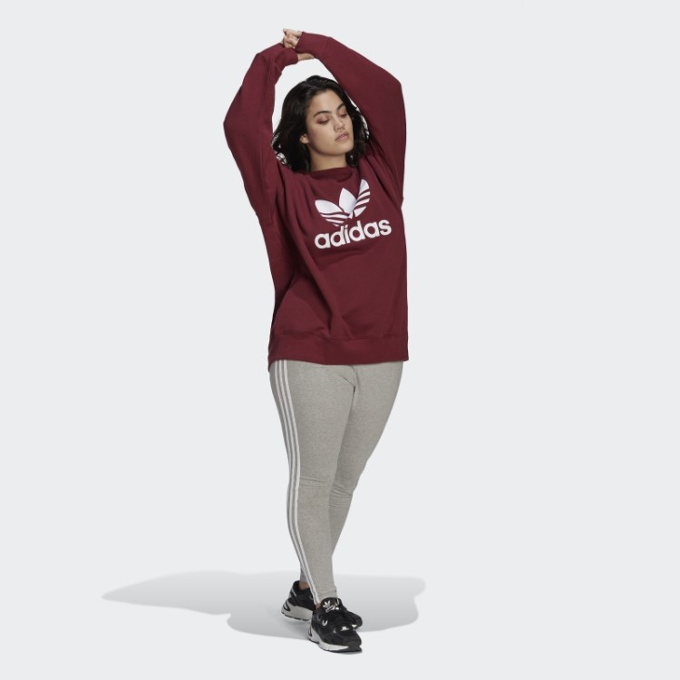 Moletom Adidas Trefoil Crew (tamanho Grande) Vermelho