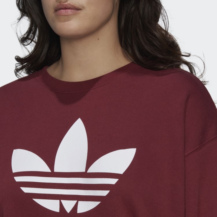 Moletom Adidas Trefoil Crew (tamanho Grande) Vermelho