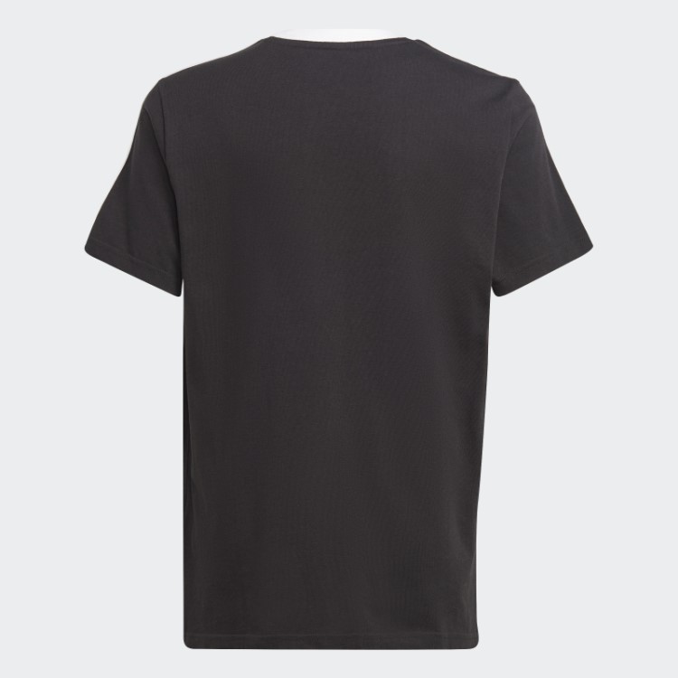 Camiseta Adidas Black Essentials 3 Listras De Algodão Folgada Para Namorado