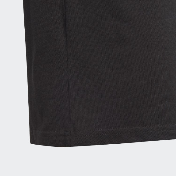 Camiseta Adidas Black Essentials 3 Listras De Algodão Folgada Para Namorado