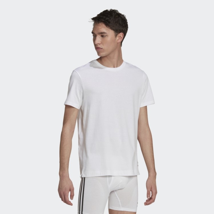Camiseta De Algodão Comfort Core Branca Adidas