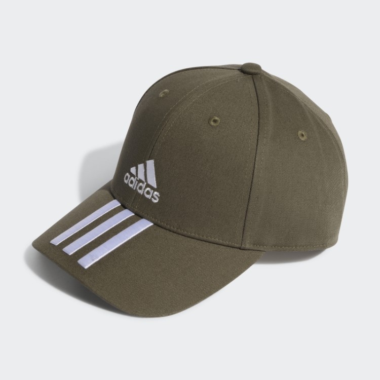 Boné De Sarja Com As Três Listras De Beisebol Adidas Olive