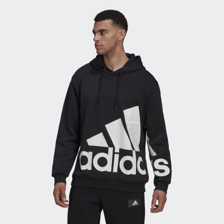 Adidas Essentials Moletom De Lã Com Logo Gigante Preto