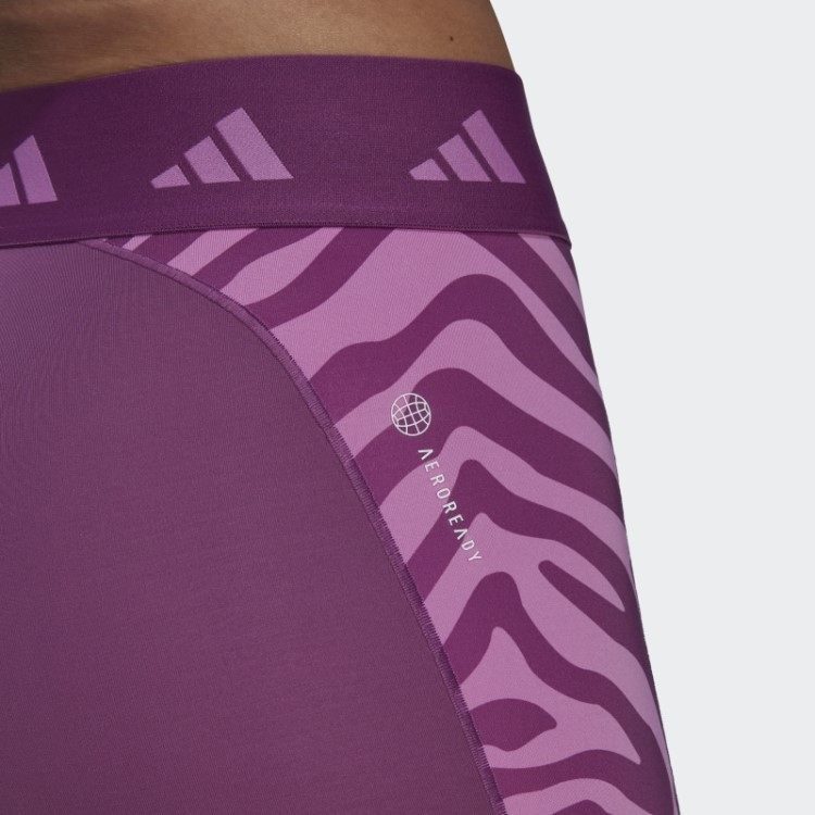 Rich Lilás Hyperglam Techfit Zebra Leggings Curtos De Cintura Alta Adidas