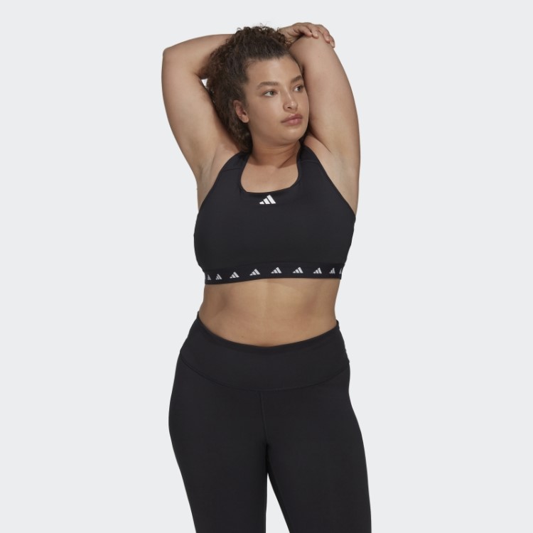 Sutiã Techfit De Suporte Médio Powerreact (tamanho Grande) Adidas Preto